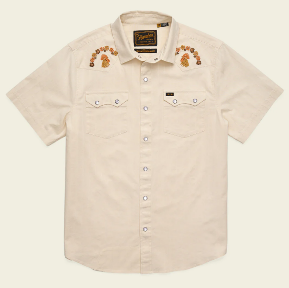 Crosscut Deluxe Short Sleeve Snapshirt- Fowl Play/Off White Dobby